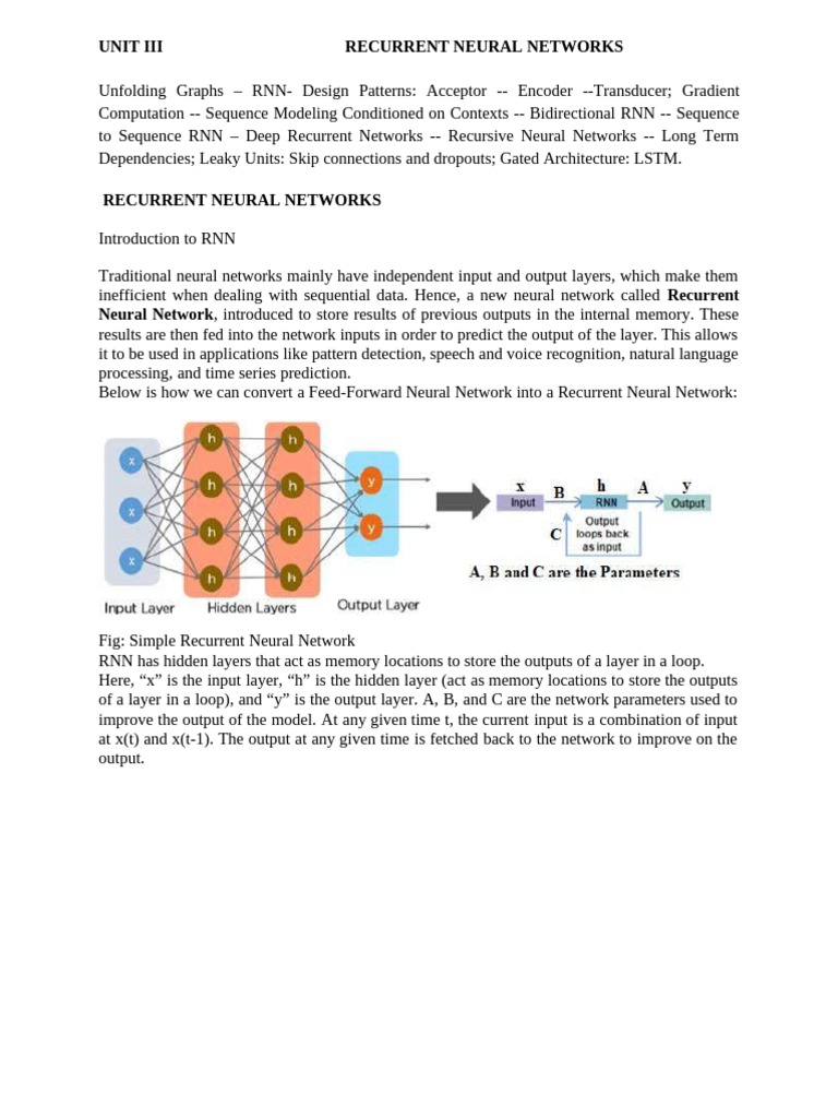 Understanding Recurrent Neural Networks | PDF | Learning | Algorithms