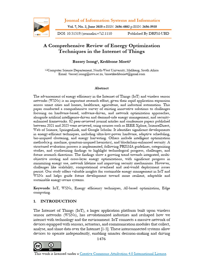 A Comprehensive Review of Energy Optimization Techniques in The ...