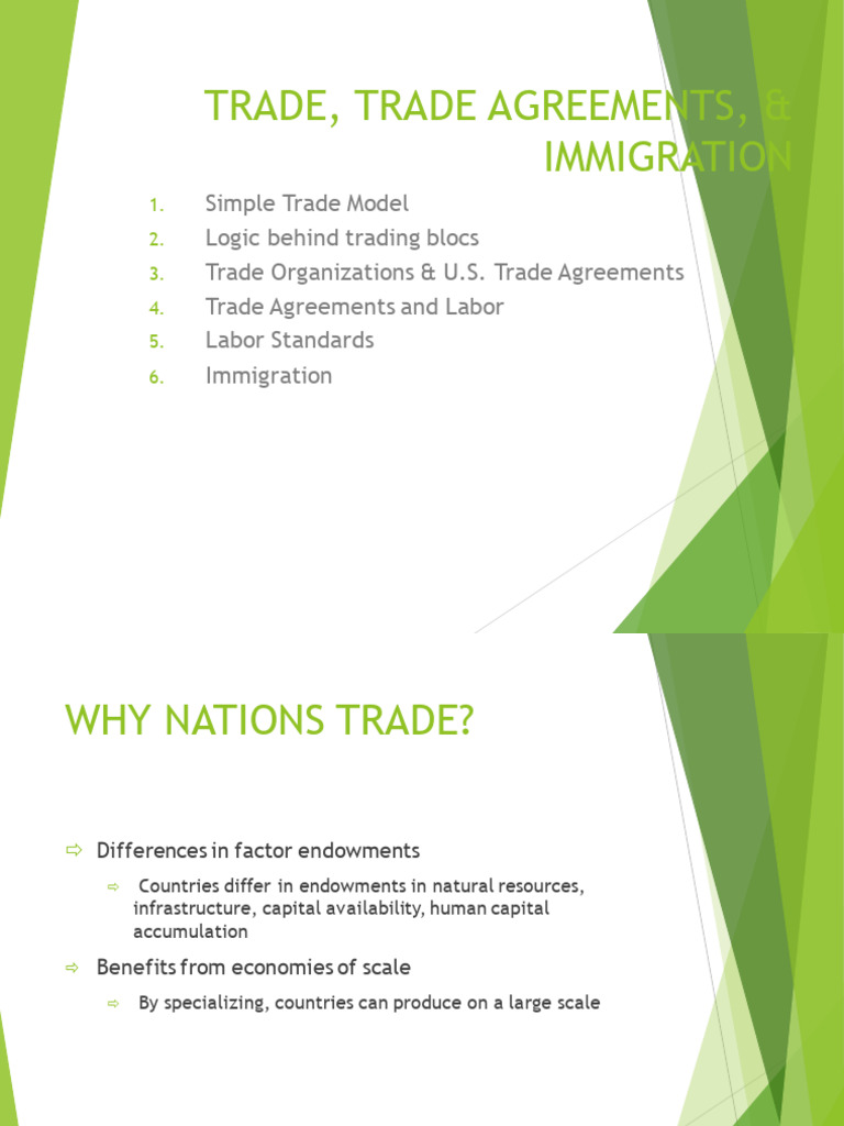 Trade, Trade Theories, Trade Agreements, Migration | PDF | Employment ...
