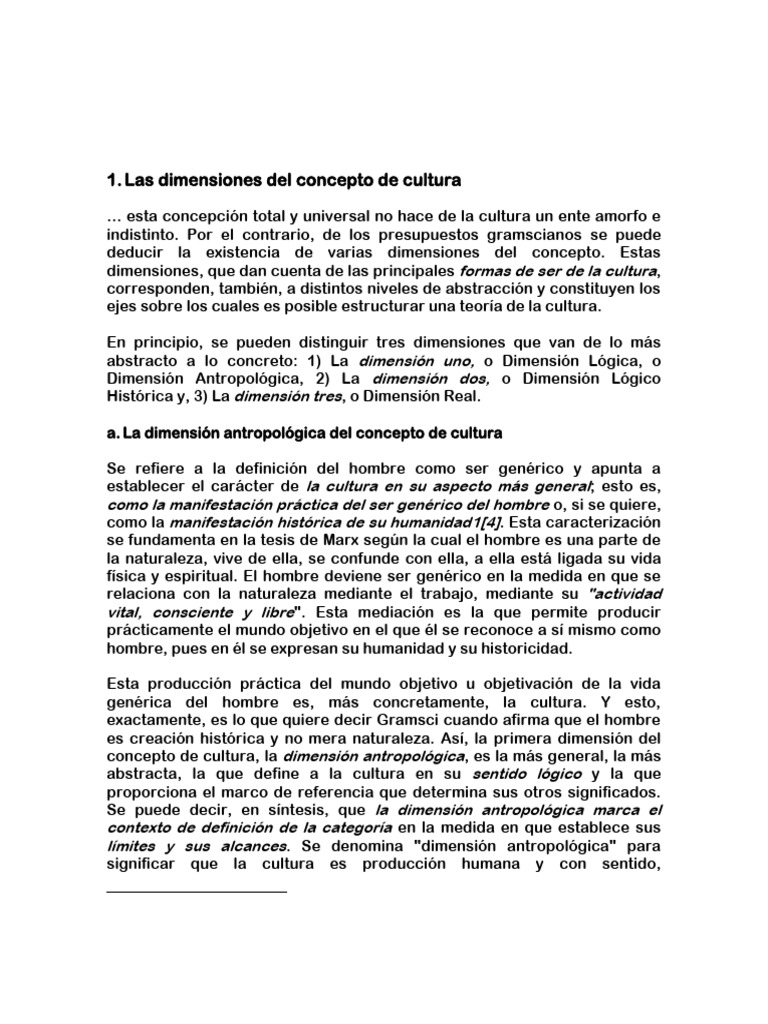 Dimensión Histórico Abstracta de la Cultura | PDF | Concepto | Dimensión