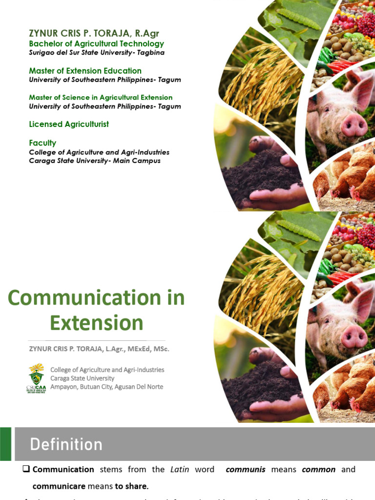 Communication in Agricultural Extension | PDF | Communication | Learning