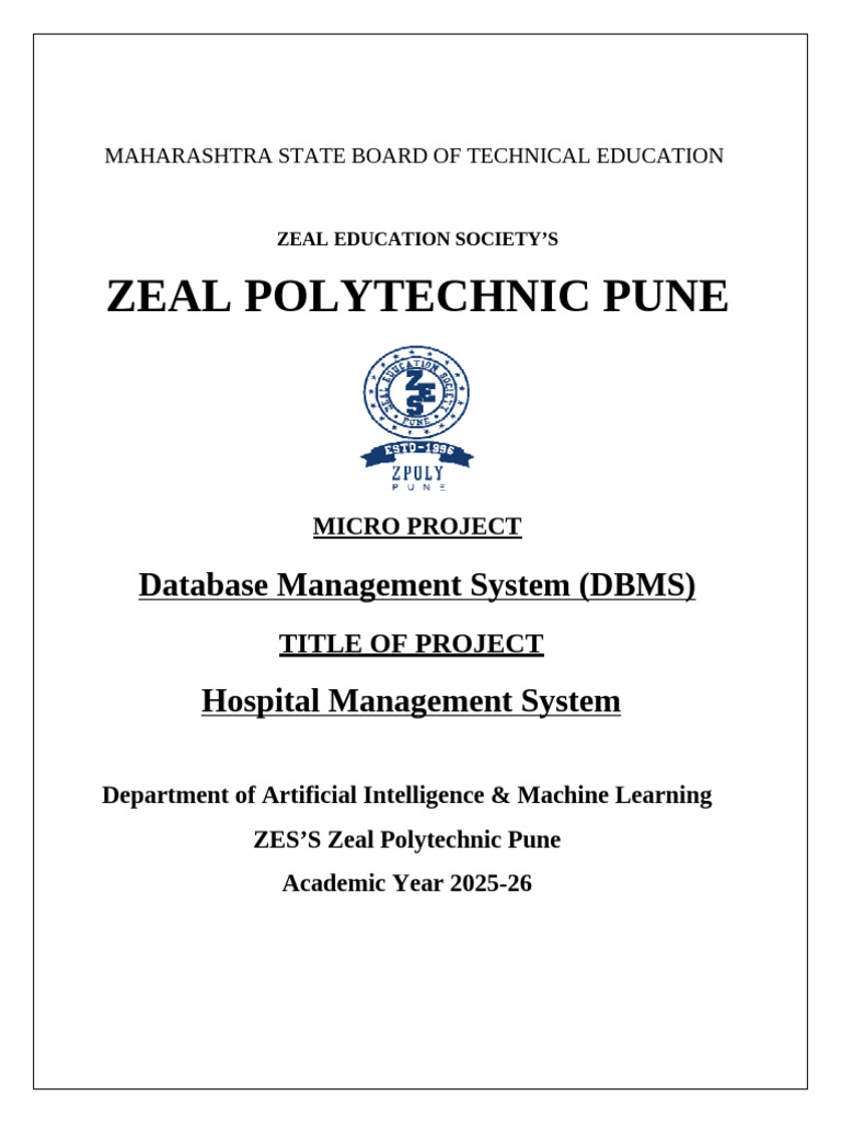 Hospital Management System Project | PDF | Databases | Information ...