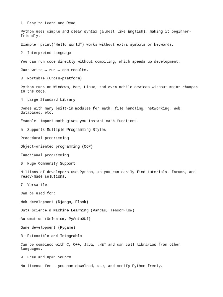 Benefits of Using Python Programming | PDF