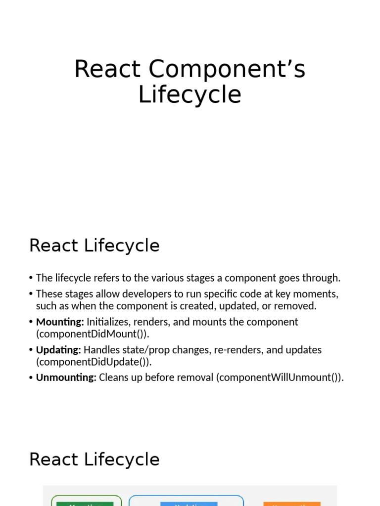 Understanding React Component Lifecycle | PDF | Computer Programming ...