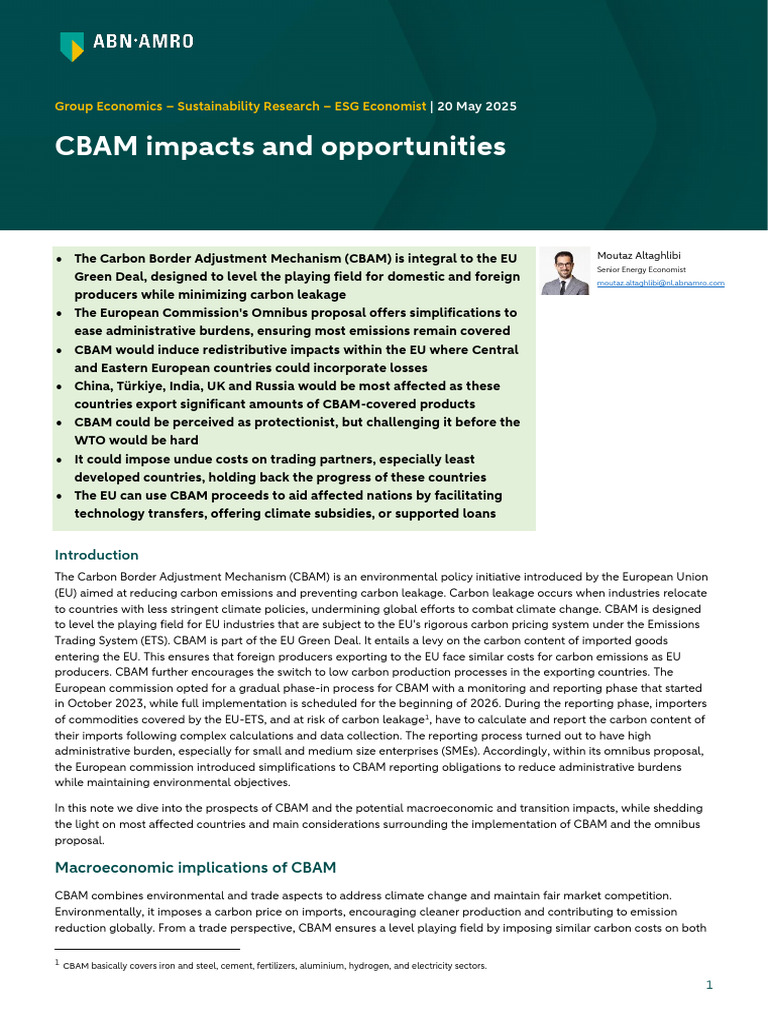 CBAM: Impacts on Trade and Economy | PDF | Economies