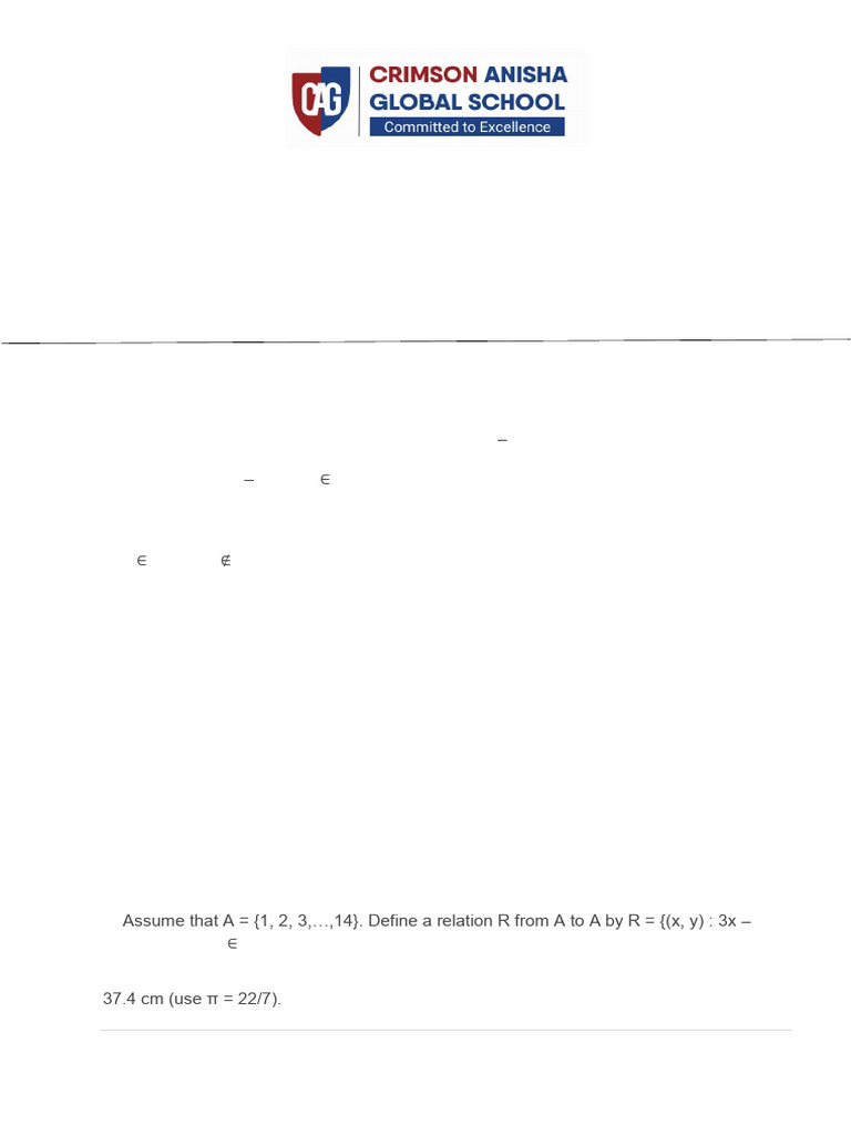 HYE G11 Math Revision Worksheet 1 | PDF