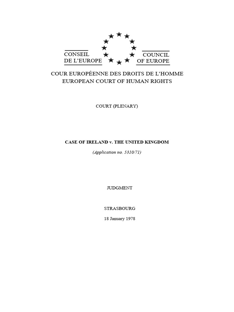 Case of Ireland v. The United Kingdom | PDF | Provisional Irish ...