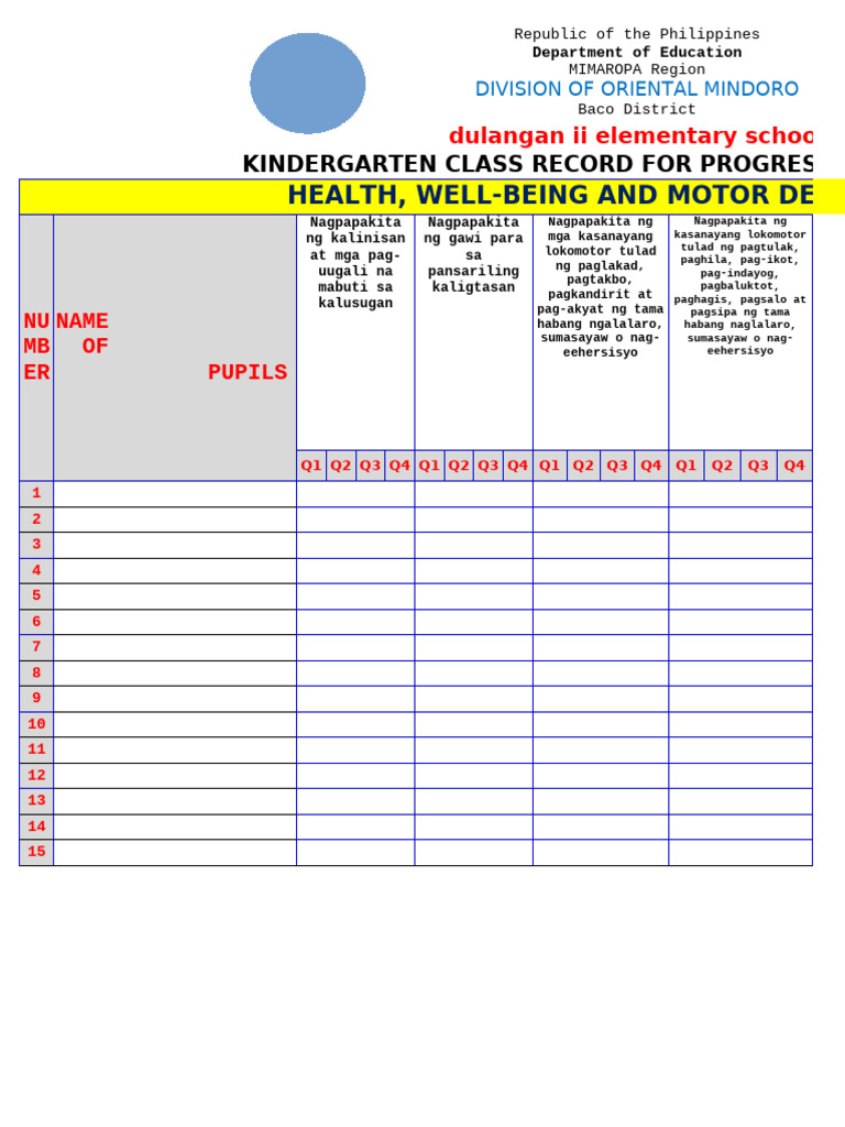 Checklist For Progress Report 2018-2019 | PDF