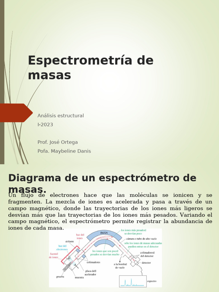 MS PP | PDF | Espectrometría de masas | Espectrómetro