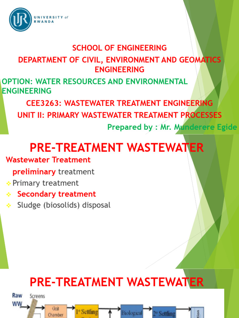 Wastewater Primary Treatment Processes | PDF | Sewage Treatment ...