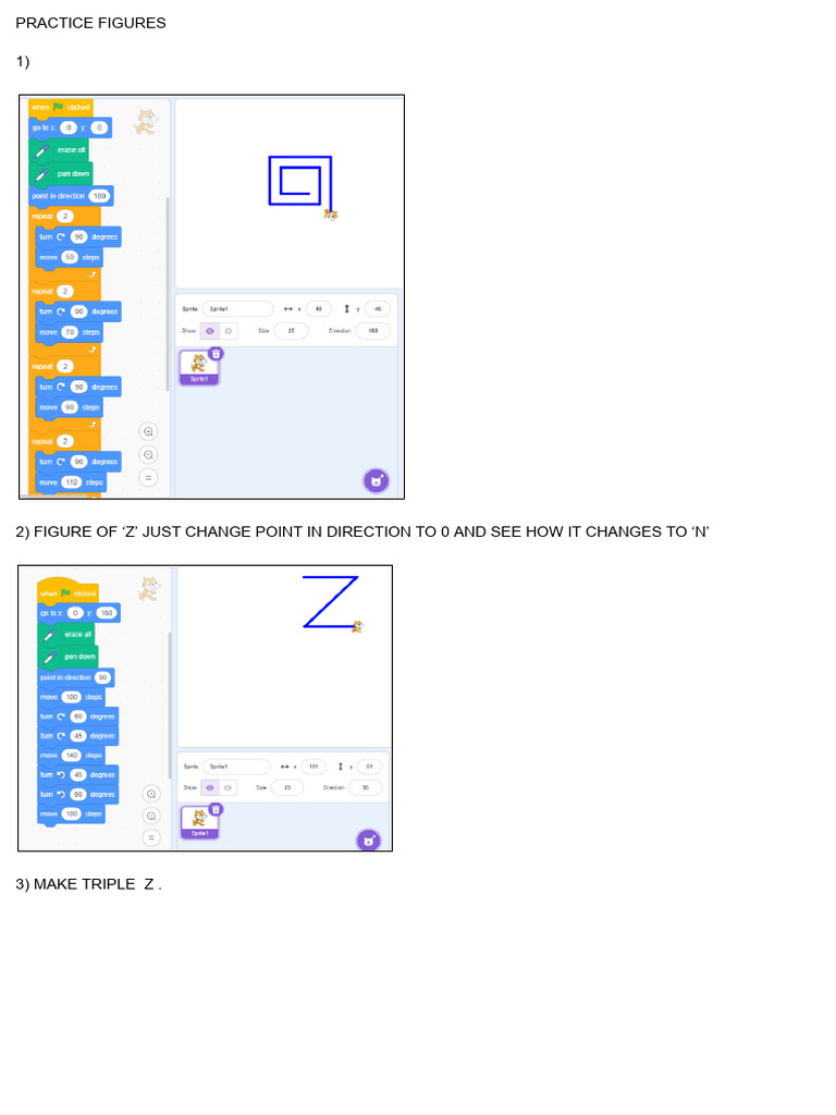 Sprite Movement and Coordinate Changes | PDF