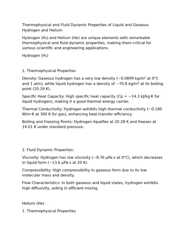 Properties and Liquefaction of H₂ and He | PDF | Gases | Helium