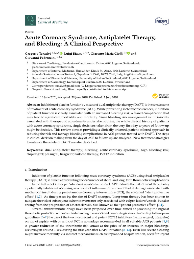 Managing Bleeding in ACS with DAPT | PDF | Myocardial Infarction ...