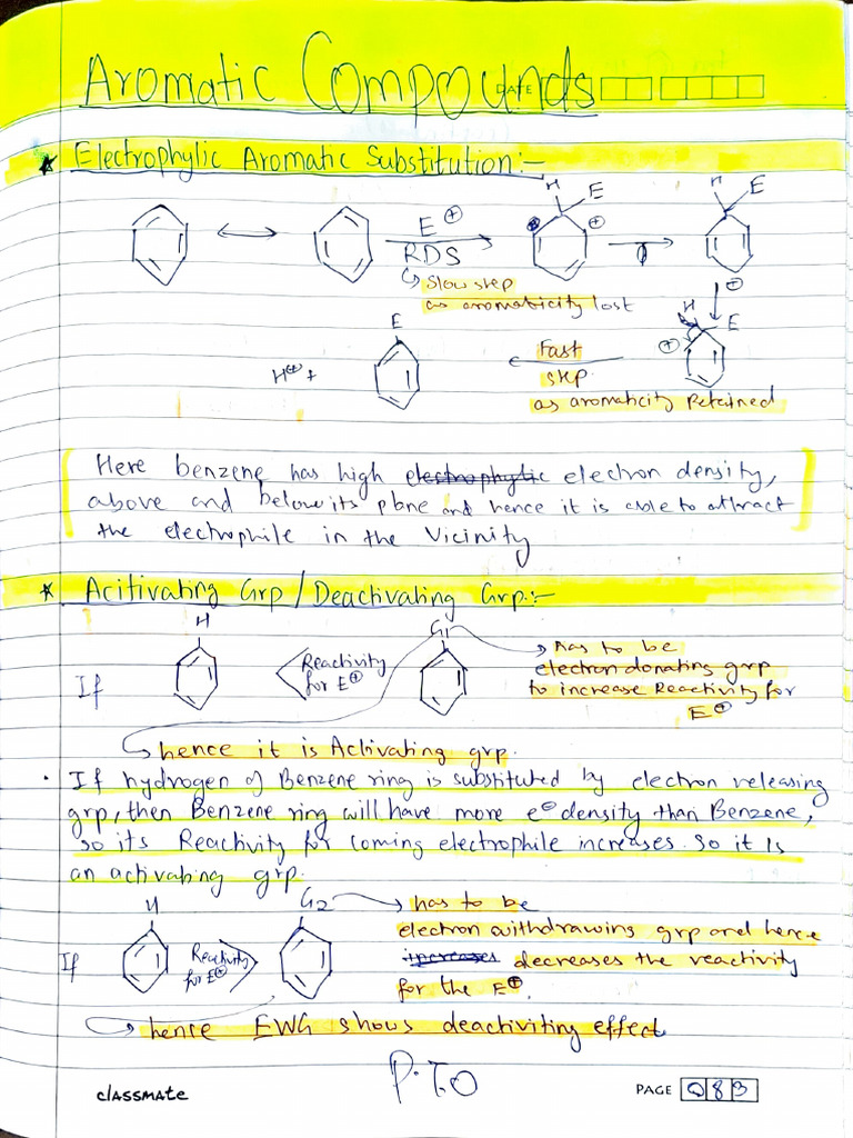 Aromatic Compounds Notes | PDF