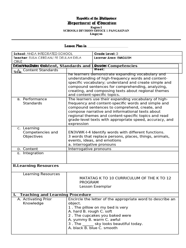 K-12 Curriculum: Vocabulary and Texts | PDF | Vocabulary | Learning