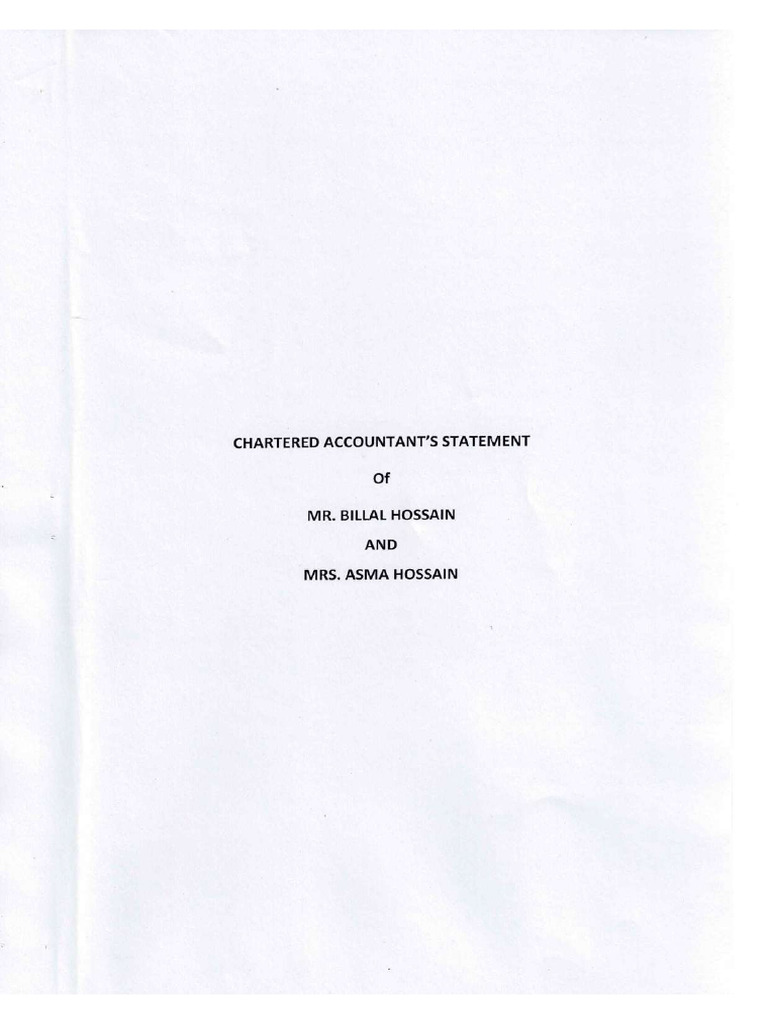 Chartered Accountant Valuation Statement of Sponsors | PDF