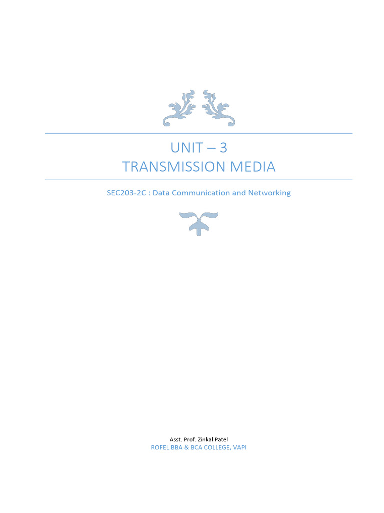 Transmission Media in Data Communication | PDF | Transmission Medium ...