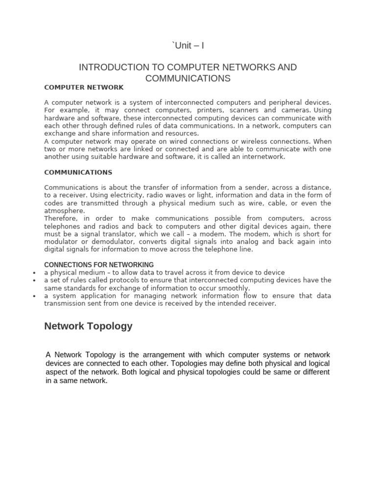 Introduction to Computer Networks | PDF | Computer Network | Network ...