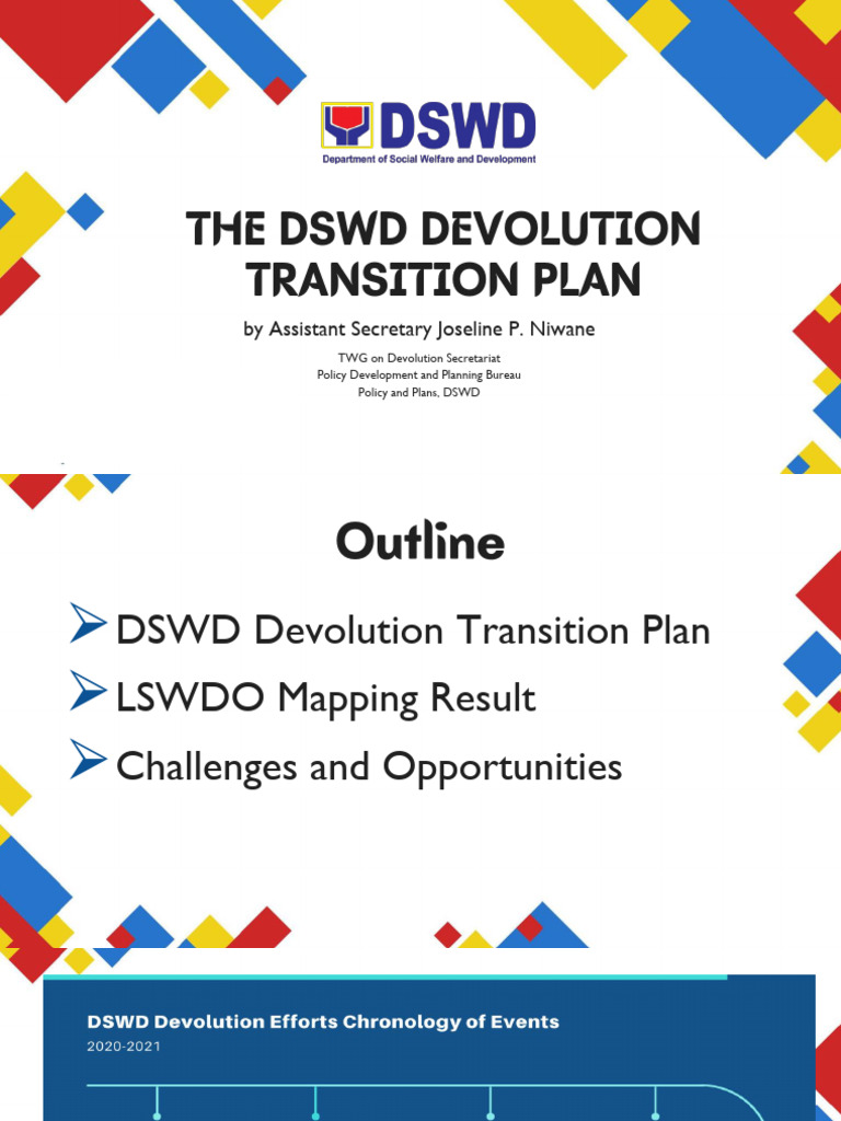 DSWD Devolution Transition Plan Overview | PDF | Social Policy