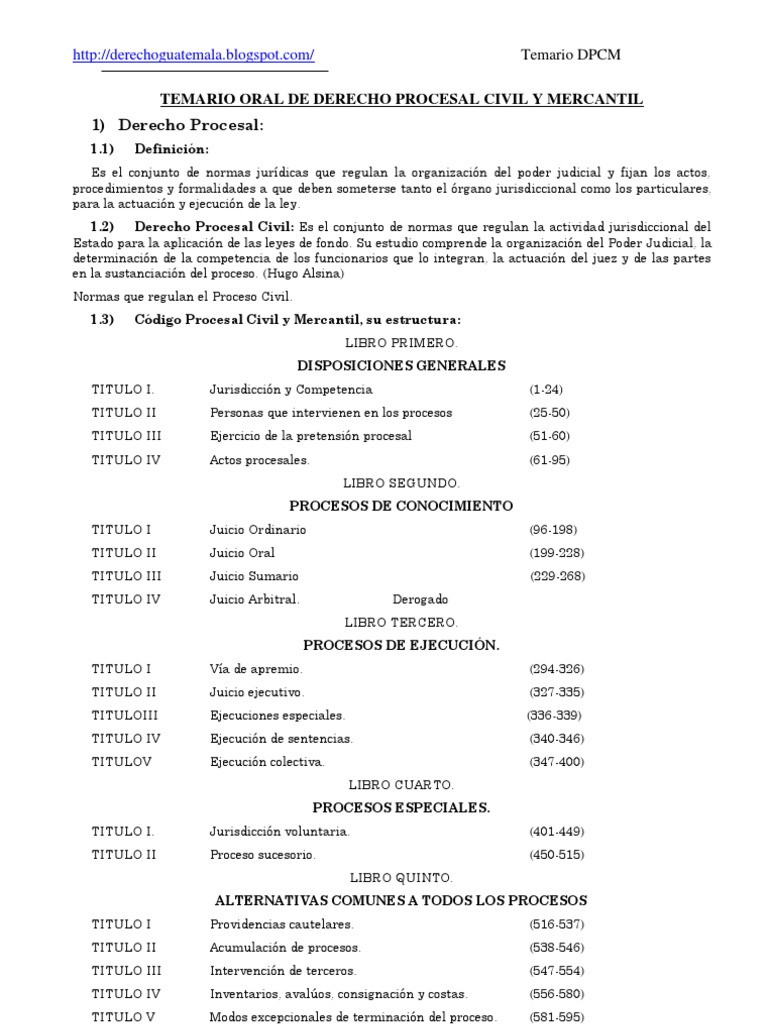 Derecho Procesal Civil y Mercantil | PDF | Ley procesal | Causa de la ...