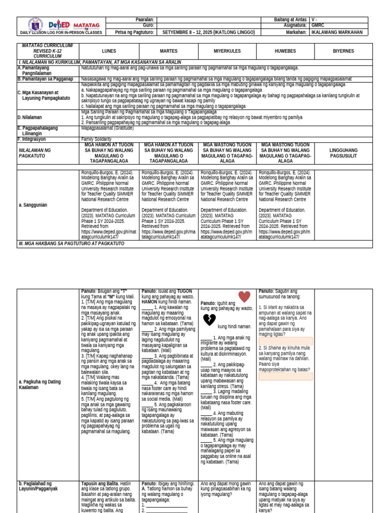 G5 GMRC DLL Q2 W3 | PDF
