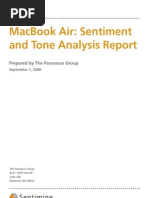 Macbook Air: Sentiment and Tone Analysis Report: Prepared by The Parnassus Group