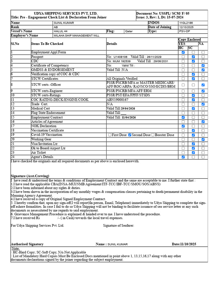 SCM v3.0.8 Checklist | PDF