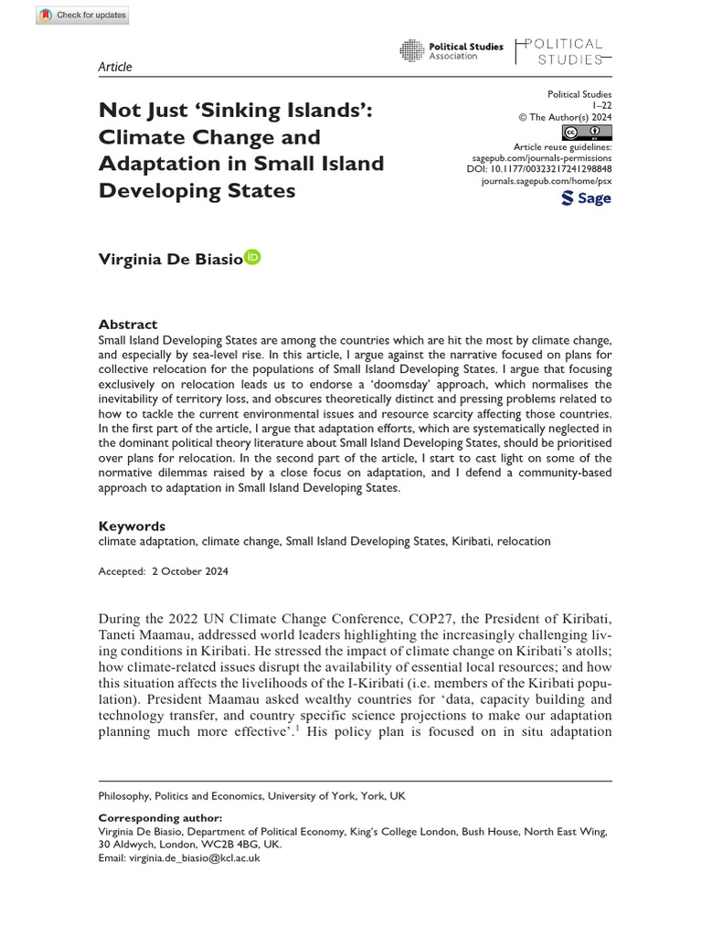 Biasio 2024 Not Just Sinking Islands Climate Change and Adaptation in ...