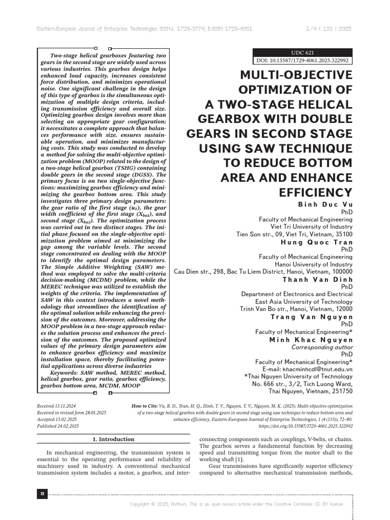 Multi-Objective Optimization of A Two-Stage Helica | PDF | Mathematical ...