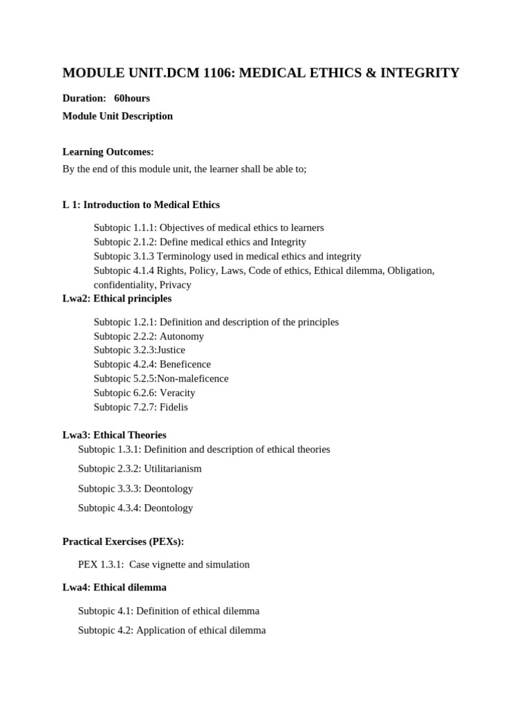 Medical Ethics and Integrity | PDF