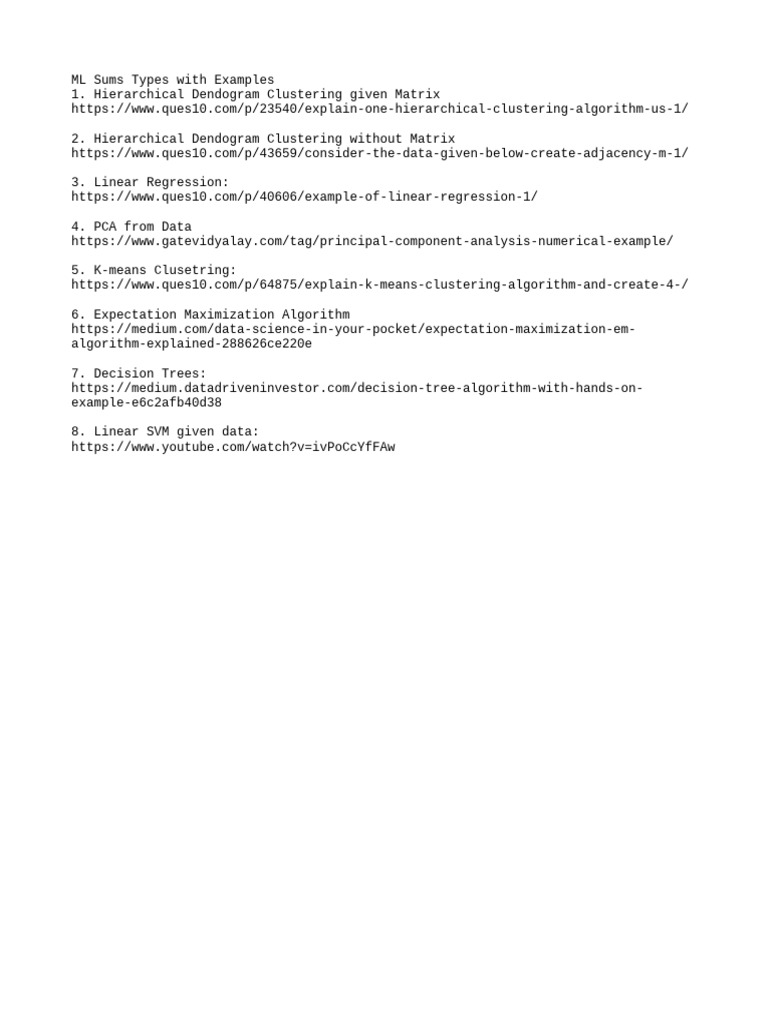 ML Sums Types With Examples | PDF