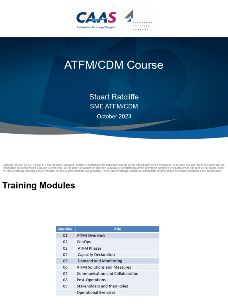 ATFM/CDM Course Overview and Modules | PDF | Air Traffic Control | Aviation