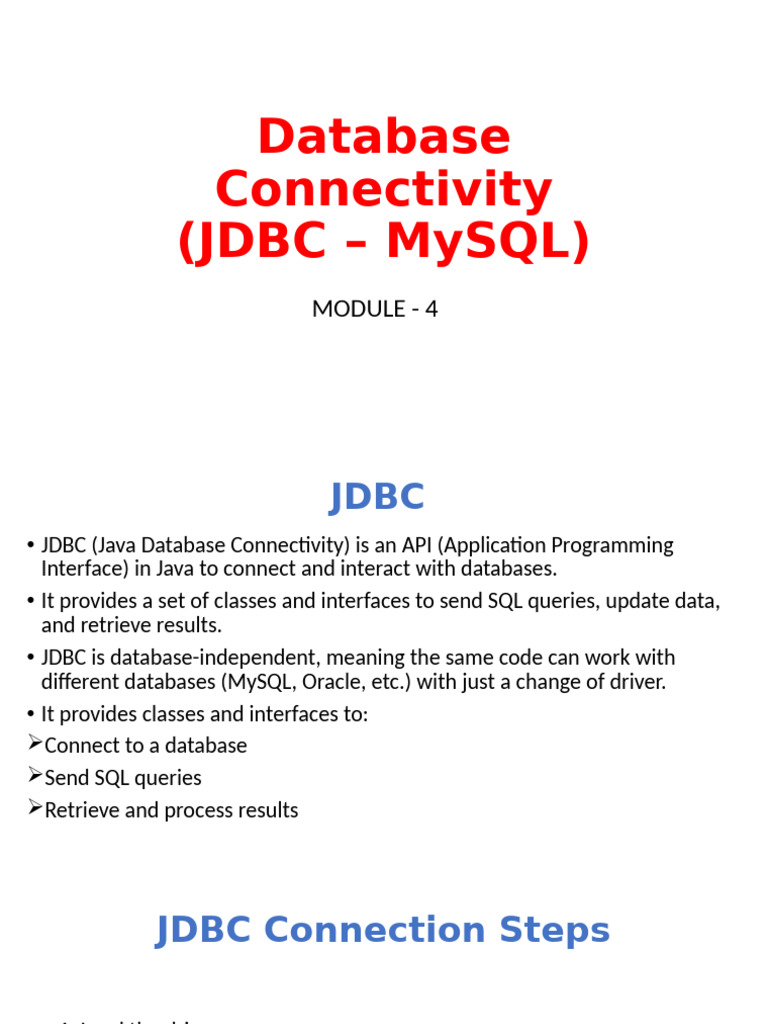 JDBC MySQL Connection Guide | PDF | Databases | Sql