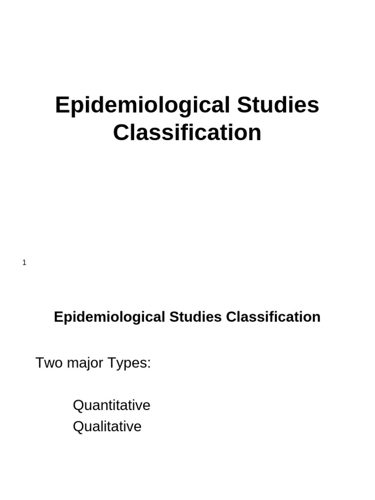 03 Epidemiological Studies Classification | PDF | Cohort Study ...