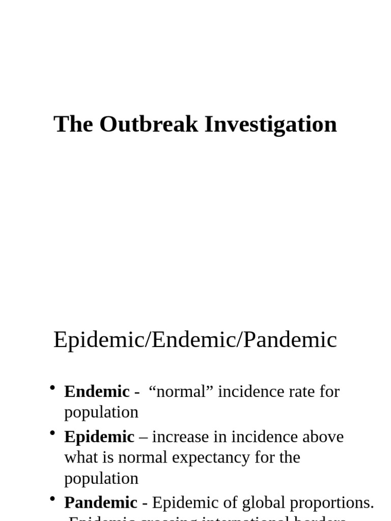 Outbreak Investigation Steps and Types | PDF | Epidemiology | Hypothesis