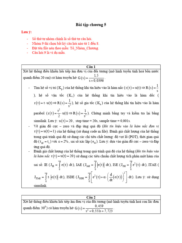 Chuong 5 Baitap | PDF
