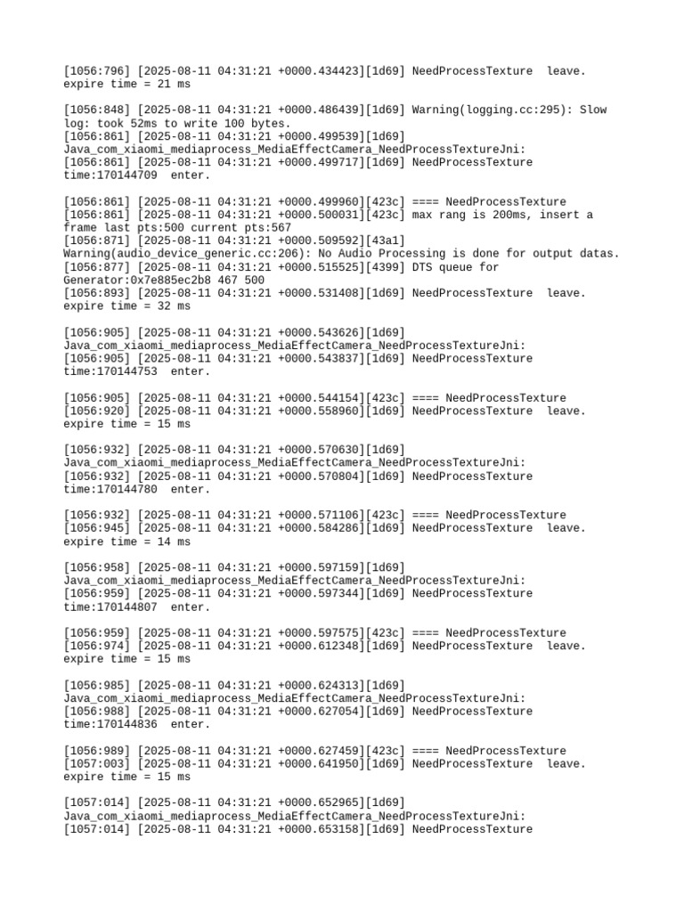 Media Processing Log Analysis | PDF | Shader | Film And Video Technology