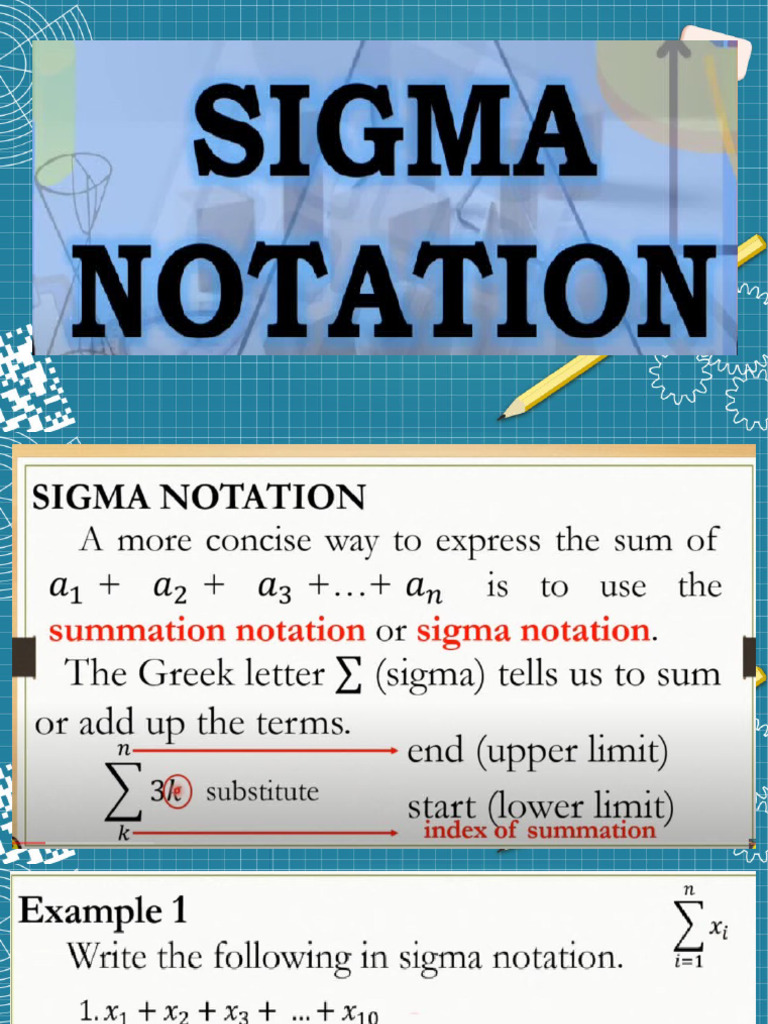 Lesson 13. The Sigma Notation | PDF