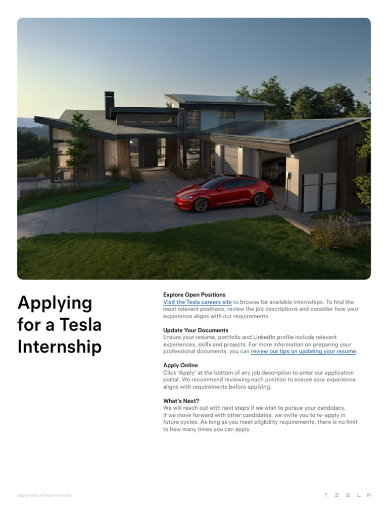 Applying for a Tesla Internship En | PDF