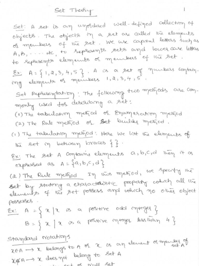 Set Theory (Module-1 20MCA14) | PDF