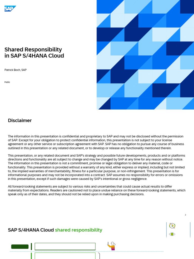 SAP S/4HANA Cloud Responsibility Model | PDF | Cloud Computing ...