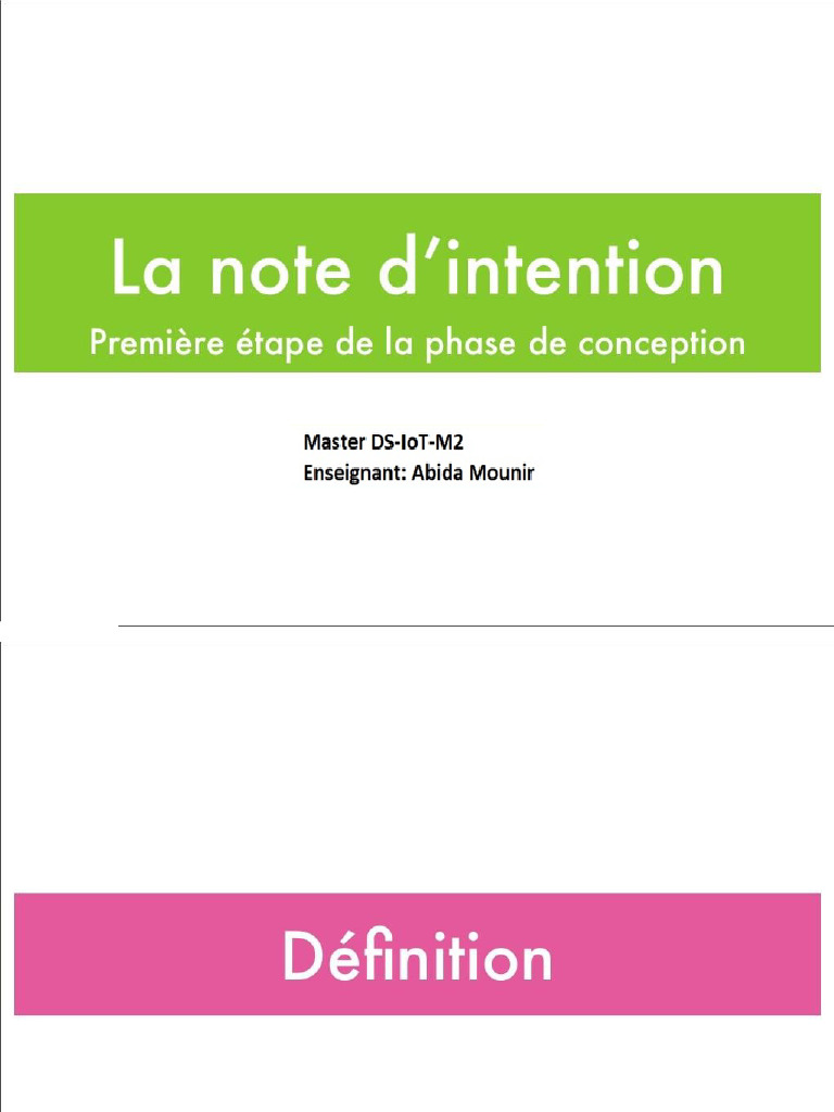 Note Dintention | PDF