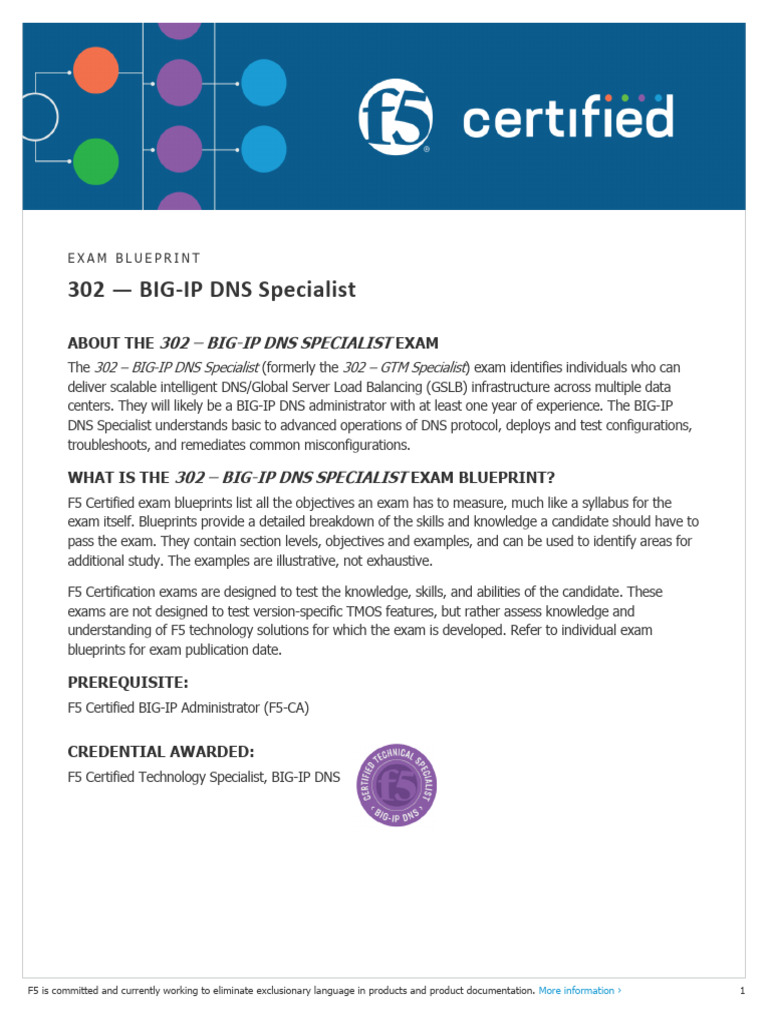 F5 BIG-IP DNS Specialist Exam Guide | PDF | Load Balancing (Computing ...