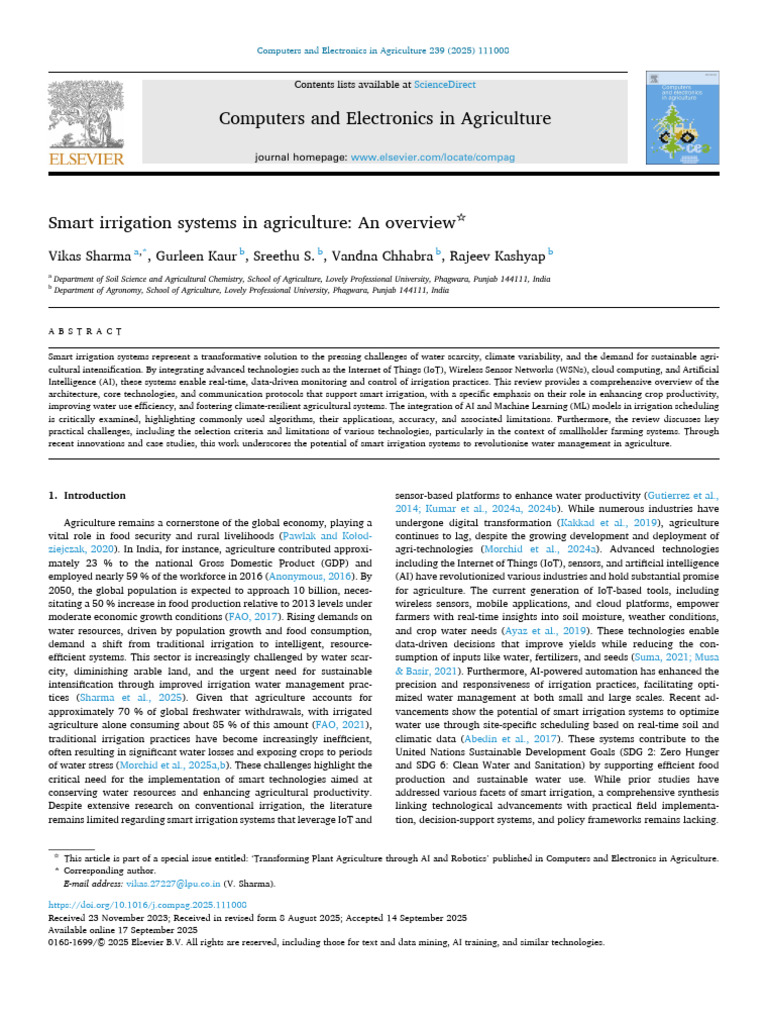 Smart Irrigation Systems Overview | PDF | Internet Of Things | Agriculture