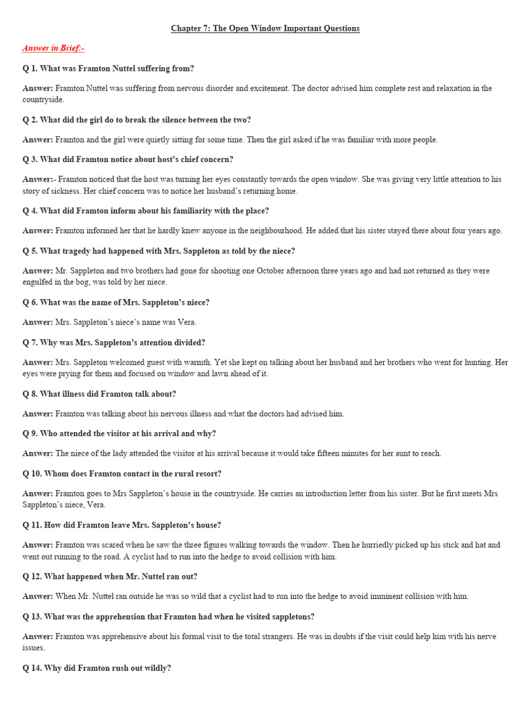 Key Questions on 