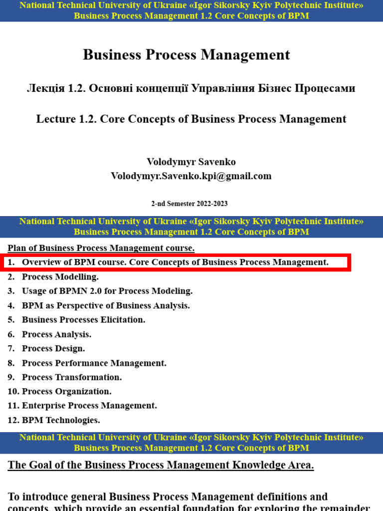 Core Concepts of Business Process Management | PDF | Business Process ...