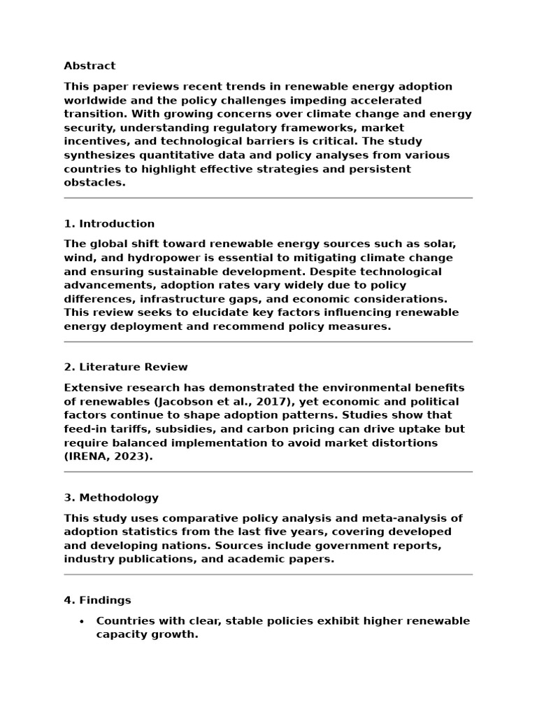 Trends in Global Renewable Energy Policy | PDF | Renewable Energy | Policy