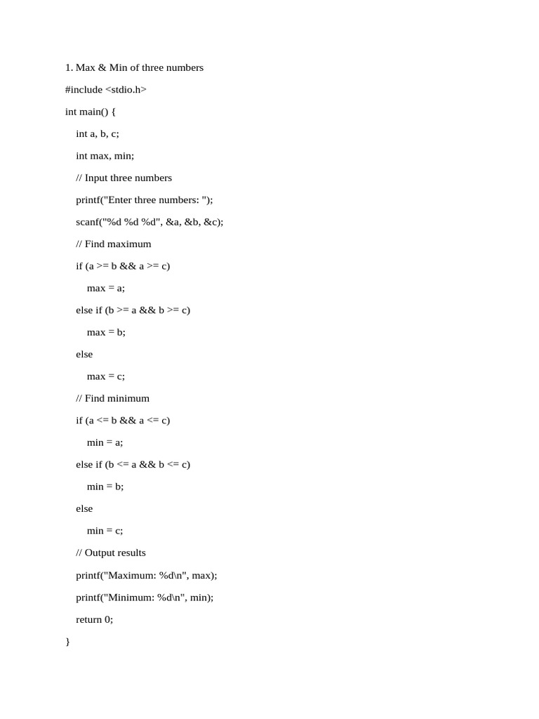 C Programs for Math Operations | PDF