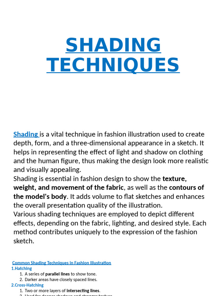 Essential Shading Techniques in Fashion | PDF