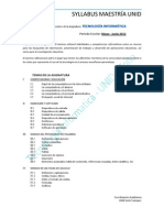 SYLLABUS Tecnología Informática